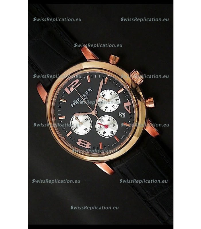 Patek Philippe Perpetual Calender Japanese Steel Watch in Rose Gold Casing