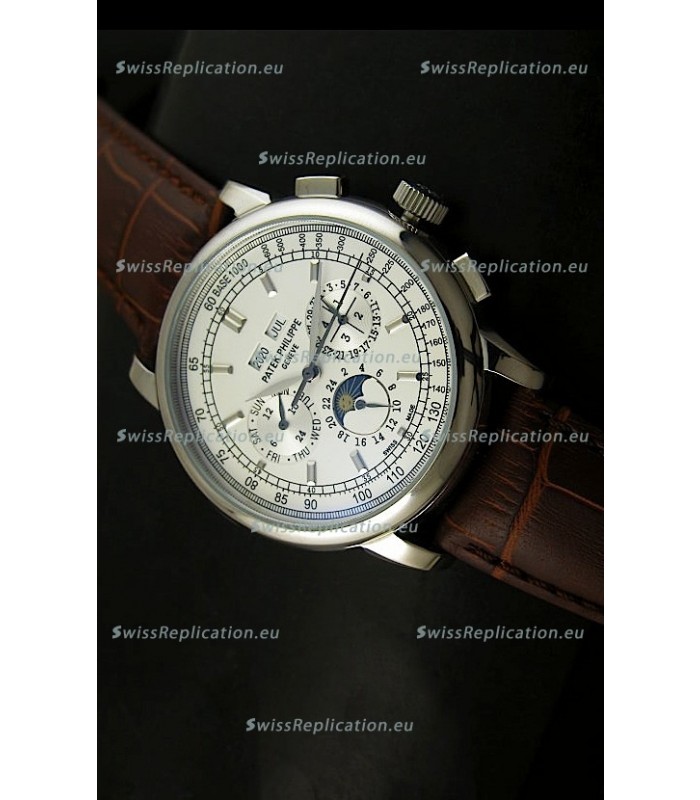 Patek Philippe Complications Japanese Replica Watch in White Dial