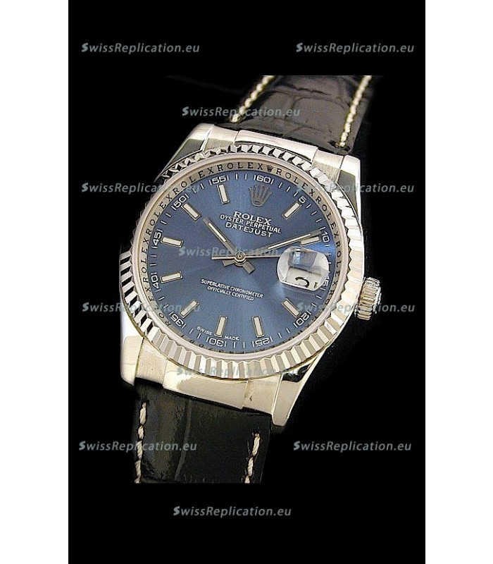 Rolex Datejust Mens Swiss Replica Watch in Blue Dial