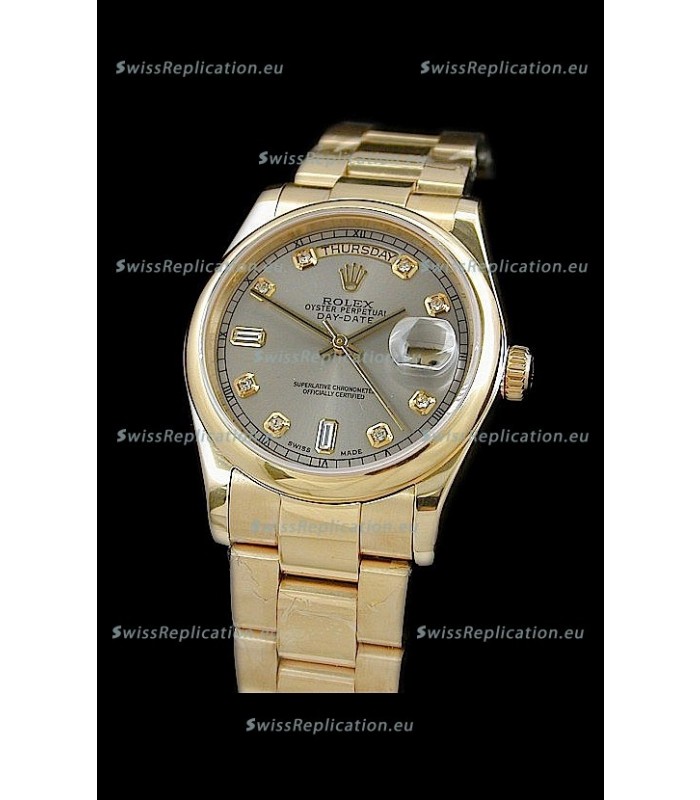 Rolex Day Date Japanese Full Gold Diamond Replica Watch