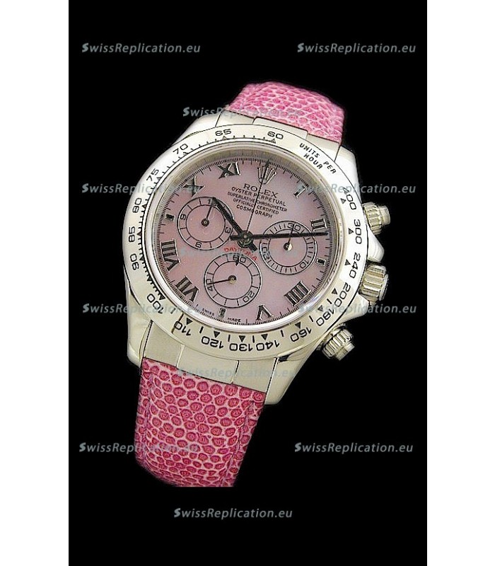 Rolex Daytona Cosmograph Swiss Replica Steel Watch in Pink Pearl Dial