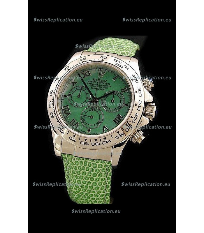 Rolex Daytona Cosmograph Swiss Replica Steel Watch in Green Pearl Dial