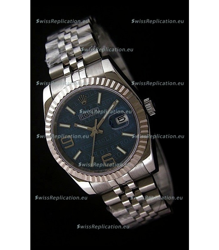 Rolex Datejust Mens Swiss Replica Watch in Blue Dial