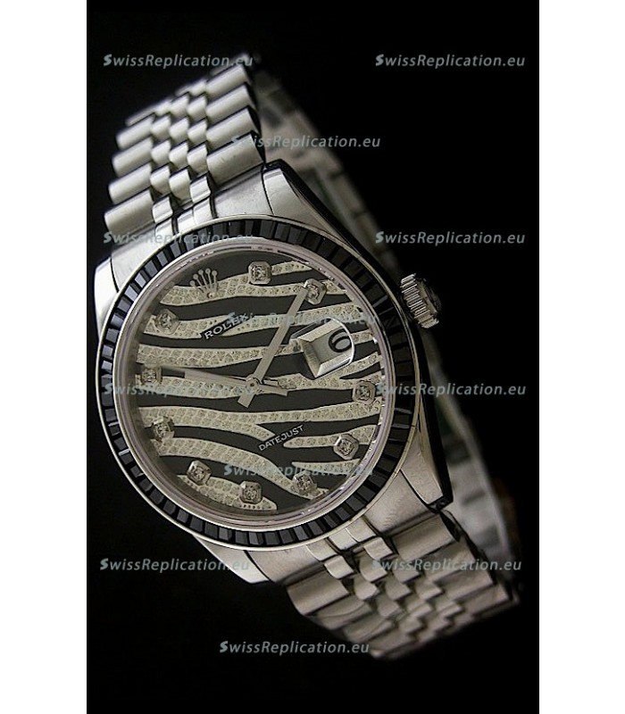 Rolex Datejust Mens Japanese Replica Watch in Leopard Dial