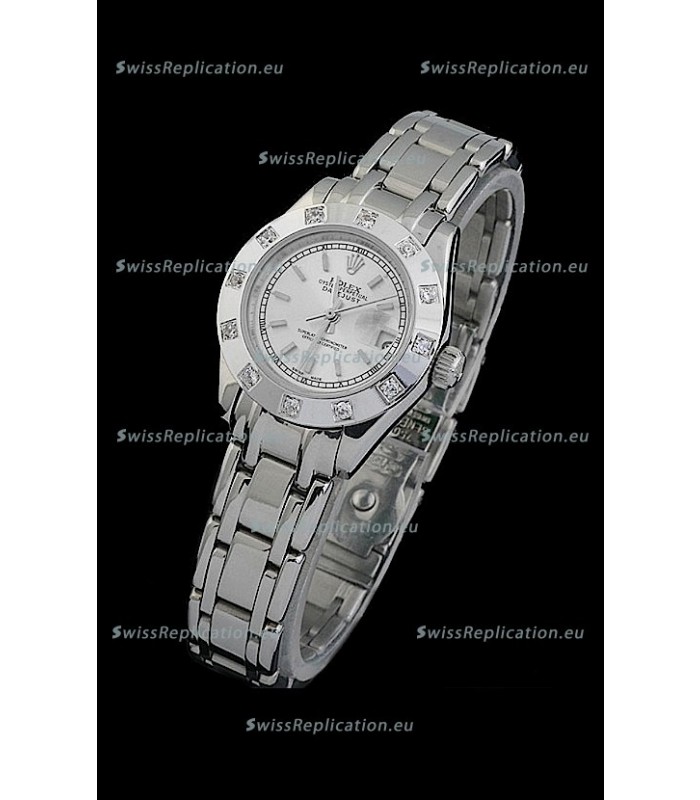 Rolex Datejust Ladies Swiss Replica Ladies Watch in Silver White Dial