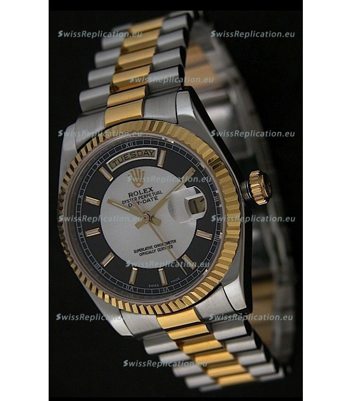 Rolex Day Date Just Japanese Replica Two Tone Gold Watch 