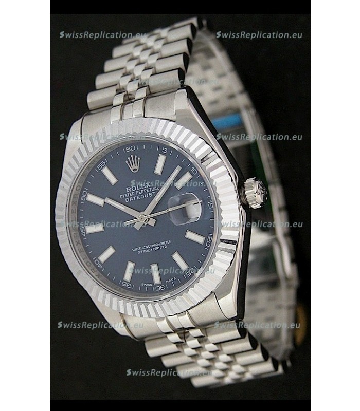 Rolex DateJust Japanese Replica Watch in Blue Dial