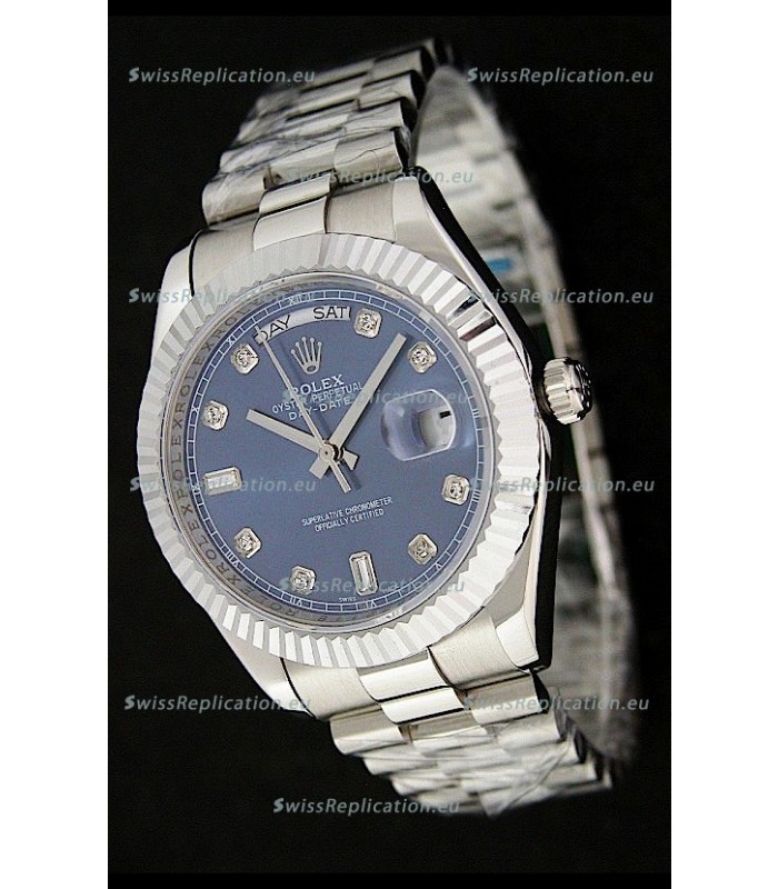 Rolex Oyster Perpetual Day Date Japanese Replica Watch in Dark Blue Dial