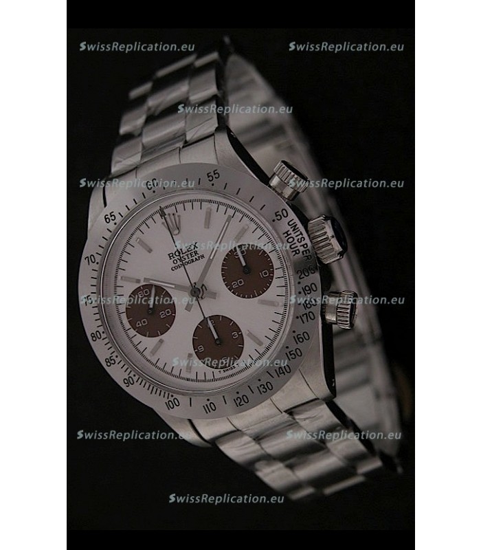 Rolex Daytona Oyster Perpetual Swiss Replica Steel Watch in White Dial