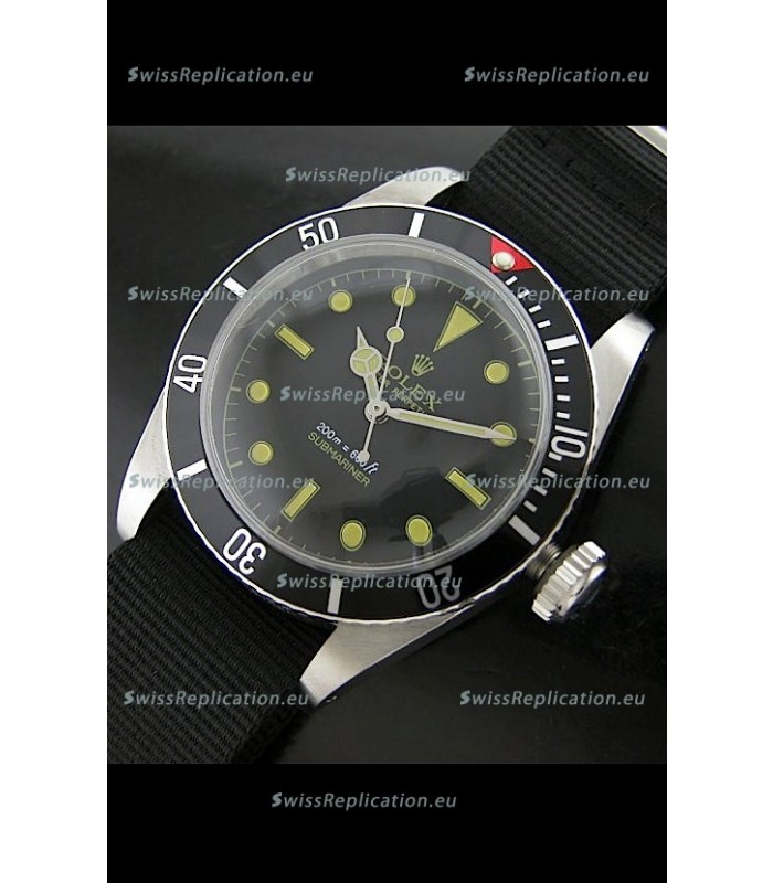 Rolex Submariner Swiss Replica Watch in Domed Crystal Nylon Strap