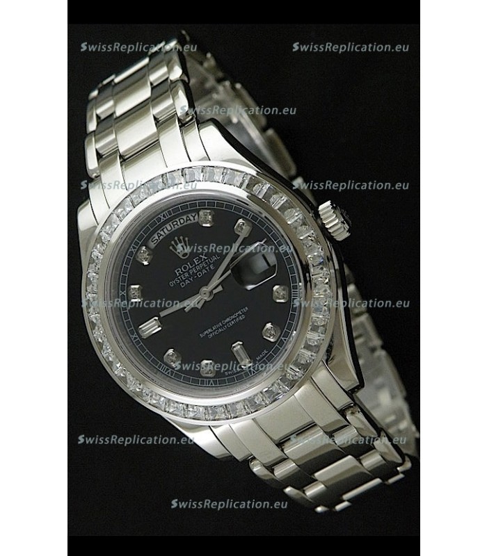 Rolex Oyster Perpetual Day Date Japanese Automatic Watch in Black Dial