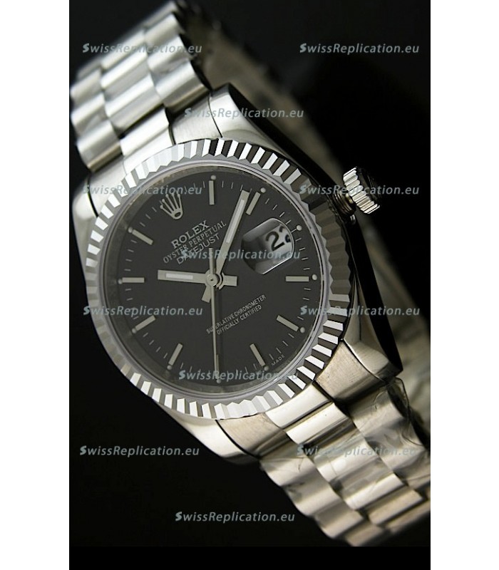 Rolex Replica Datejust Mens Japanese Watch in Black Dial - 41MM