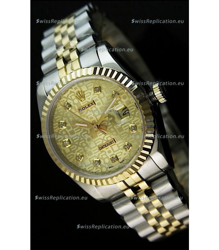 Rolex Replica Datejust Mens Japanese Watch in Gold Dial - 41MM