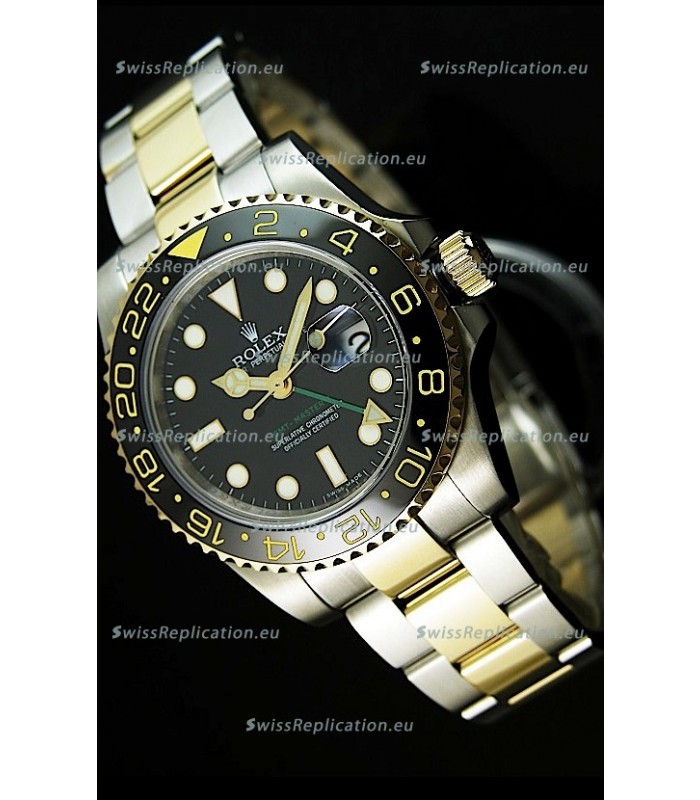 Rolex GMT Masters II Two Tone Swiss Replica Watch - SuperLuminous Hour Markers