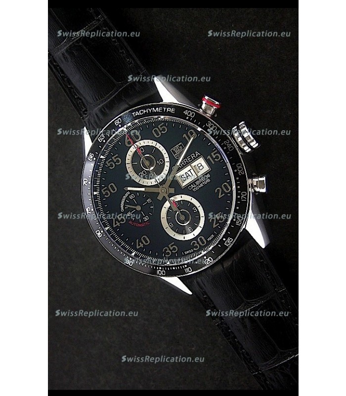 Tag Heuer Carrera Tachymeter Swiss Chronograph Watch in Black