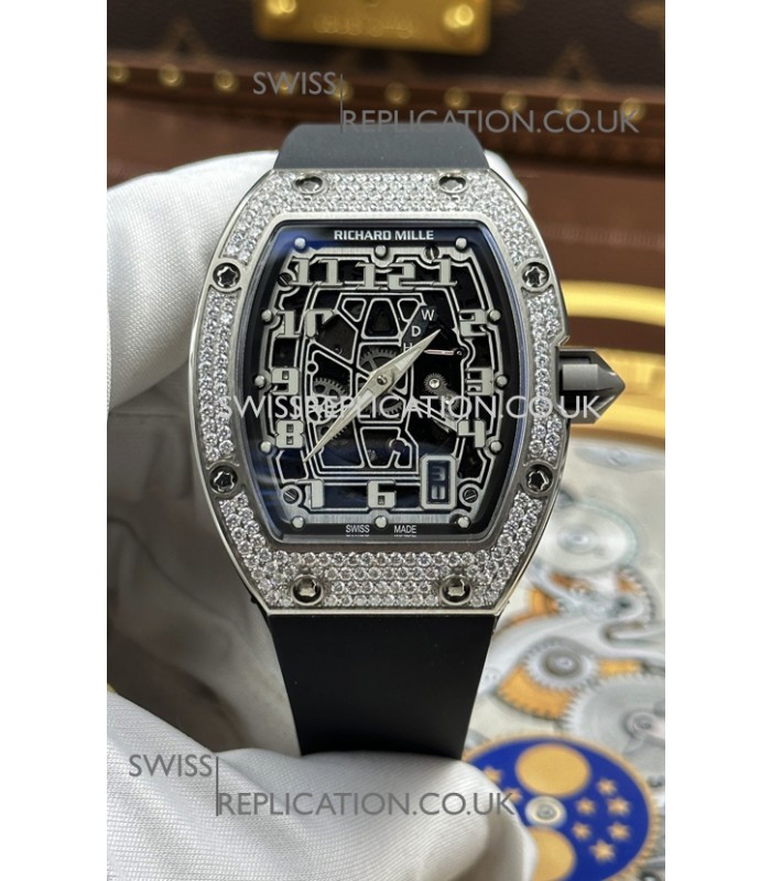 Richard Mille RM67-01 Extra-Flat Steel Diamonds Studded Super Clone Watch 