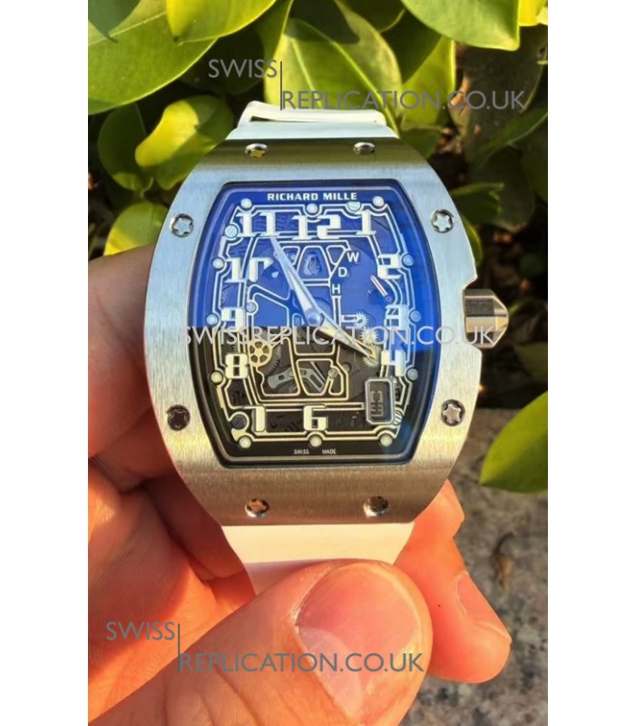 Richard Mille RM67-01 Titanium Extra-Flat White Strap Super Clone Watch 