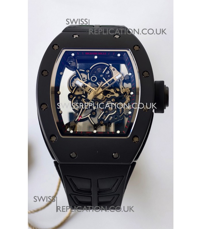 Richard Mille RM055 FREE SPRUNG MVMNT Black Ceramic Black Inner Bezel Super Clone Watch 