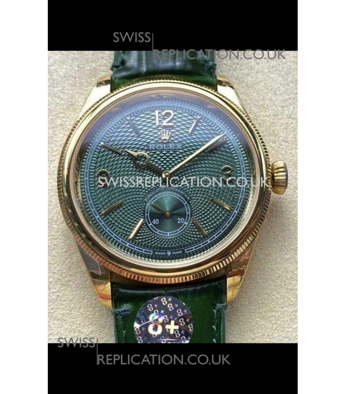 Rolex 1908 Perpetual in Yellow Gold Casing Green Dial Swiss Replica Watch 