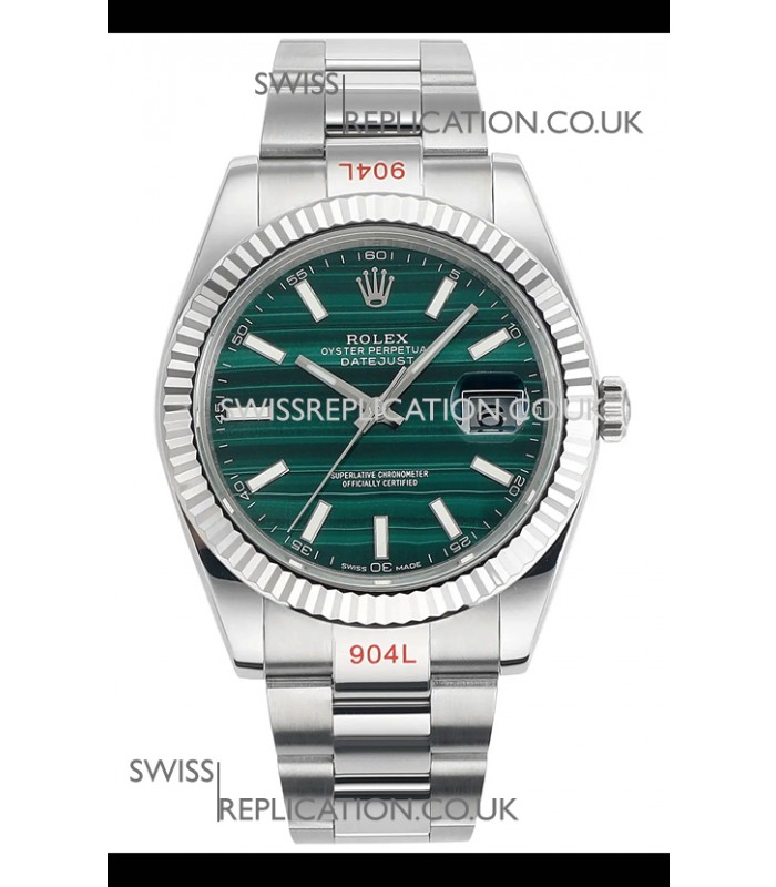 Rolex Datejust Cal.3235 Movement Green Striped Dial 41MM Super Clone Watch 