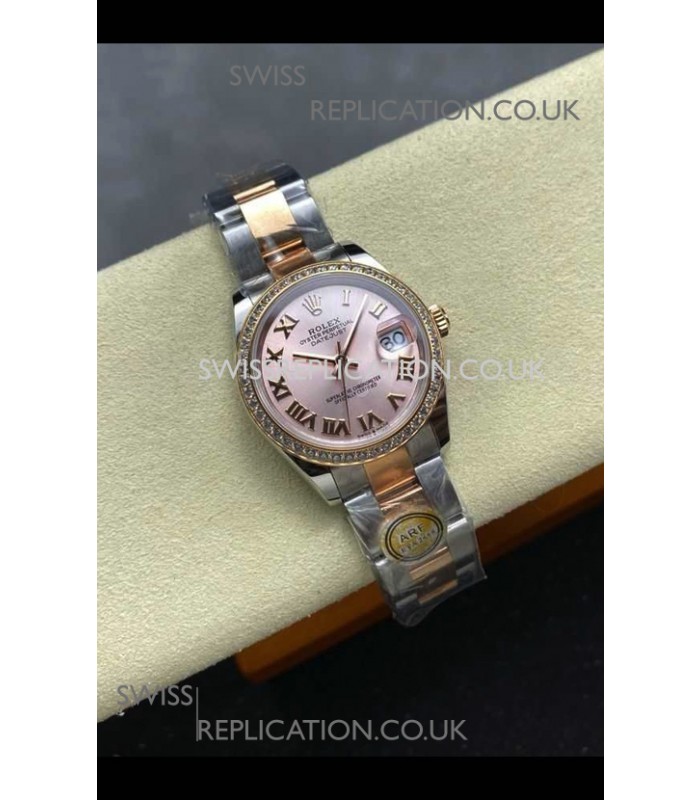 Rolex Super Clone Datejust 31MM Pink Dial Rose Gold Oyster Super Clone Watch 