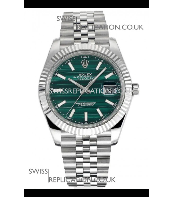 Rolex Datejust Cal.3235 Movement Green Striped Dial 41MM Super Clone Watch 