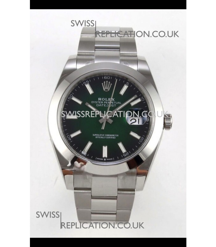 Rolex Datejust 126234 Ombre Green Dial Oyster FREE SPRUNG MVMT Super Clone Watch 41MM