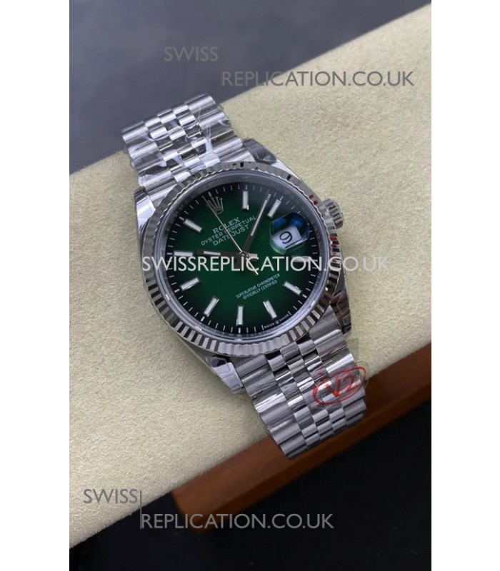 Rolex Datejust 126234 Ombre Green Dial 36MM Jubilee FREE SPRUNG MVMT Super Clone Watch
