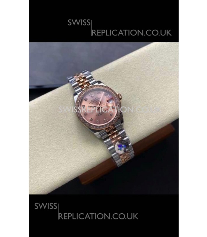 Rolex Super Clone Datejust 31MM Pink Dial Rose Gold Super Clone Watch 