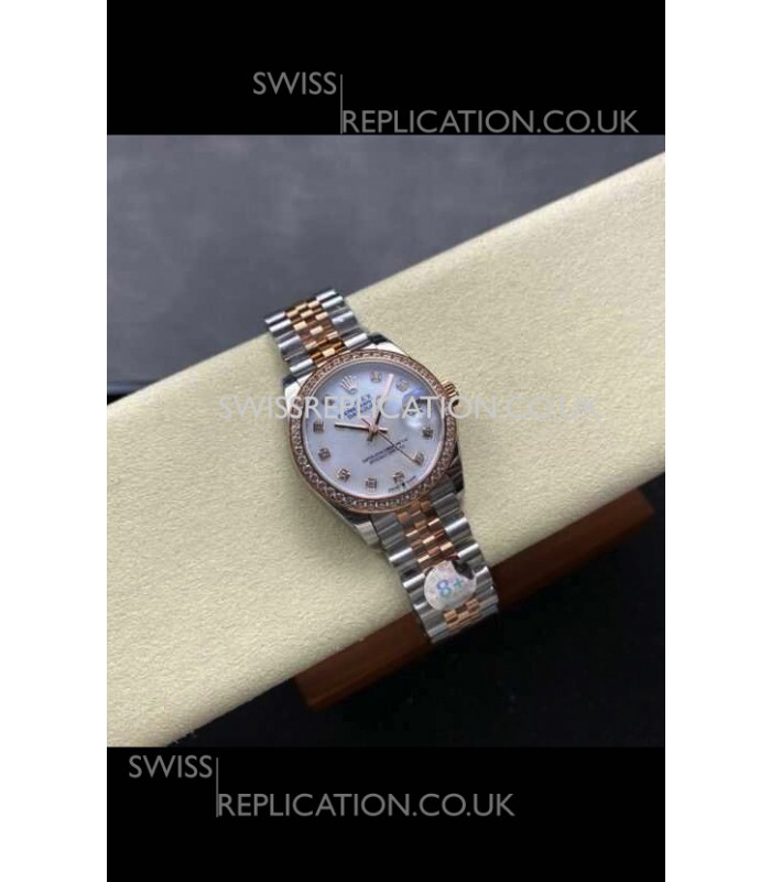 Rolex Super Clone Datejust 31MM Pearl Dial Rose Gold Super Clone Watch 