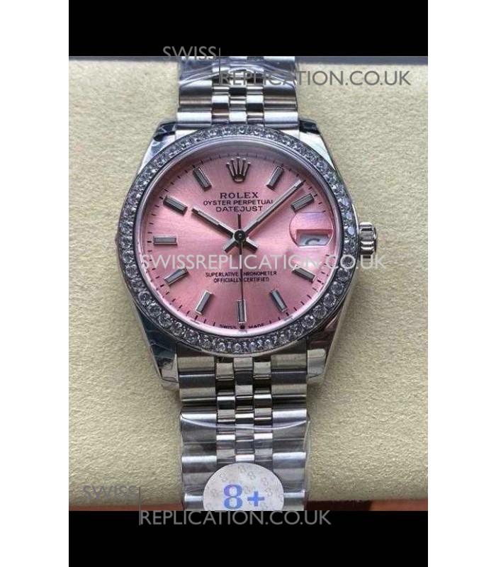 Rolex Super Clone Datejust 31MM Pink Dial Steel Case Super Clone Watch 