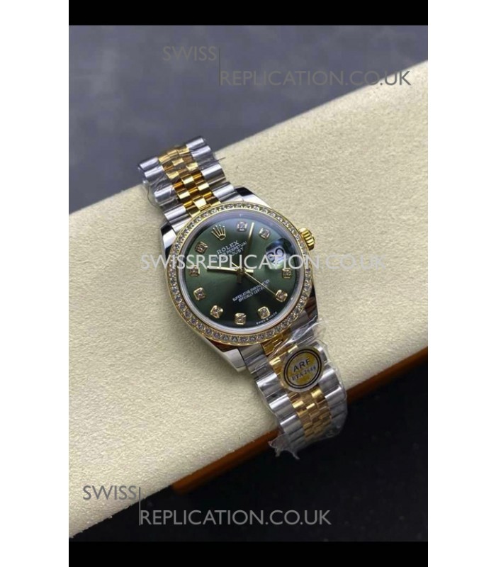 Rolex Super Clone Datejust 31MM Green Dial Yellow Gold Super Clone Watch 