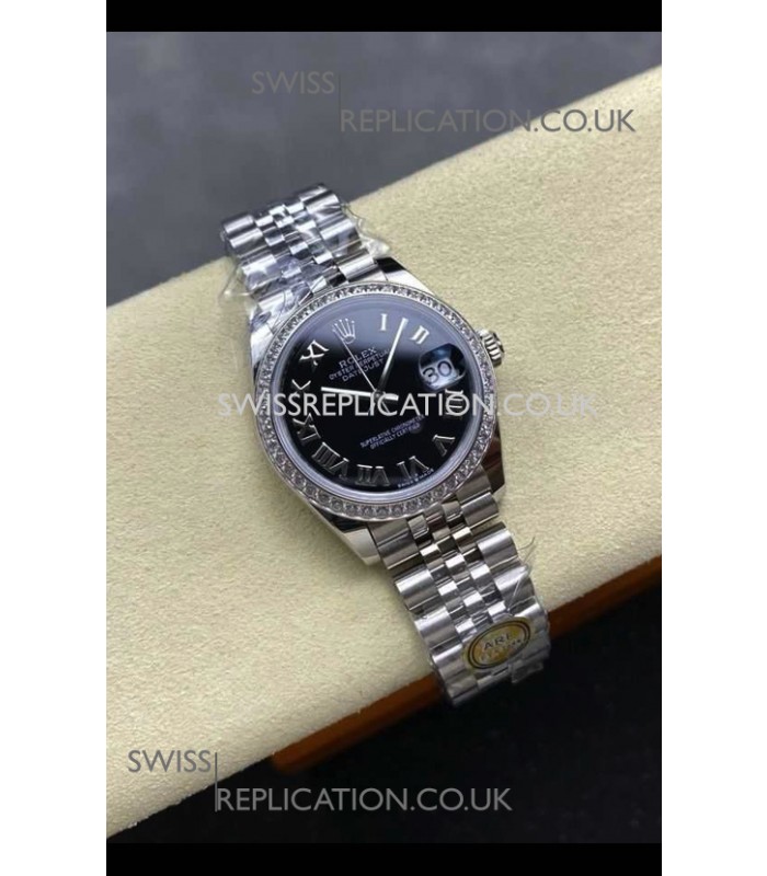Rolex Super Clone Datejust 31MM Black Roman Dial Jubilee Super Clone Watch