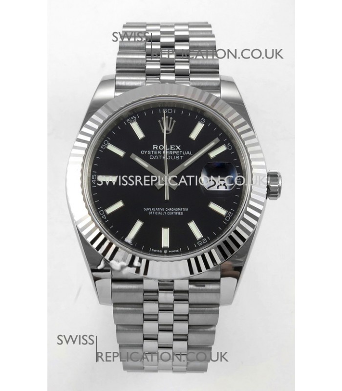 Datejust Super Clone 126334 Black Dial 41MM FREE SPRUNG MVMNT 3235 Watch 