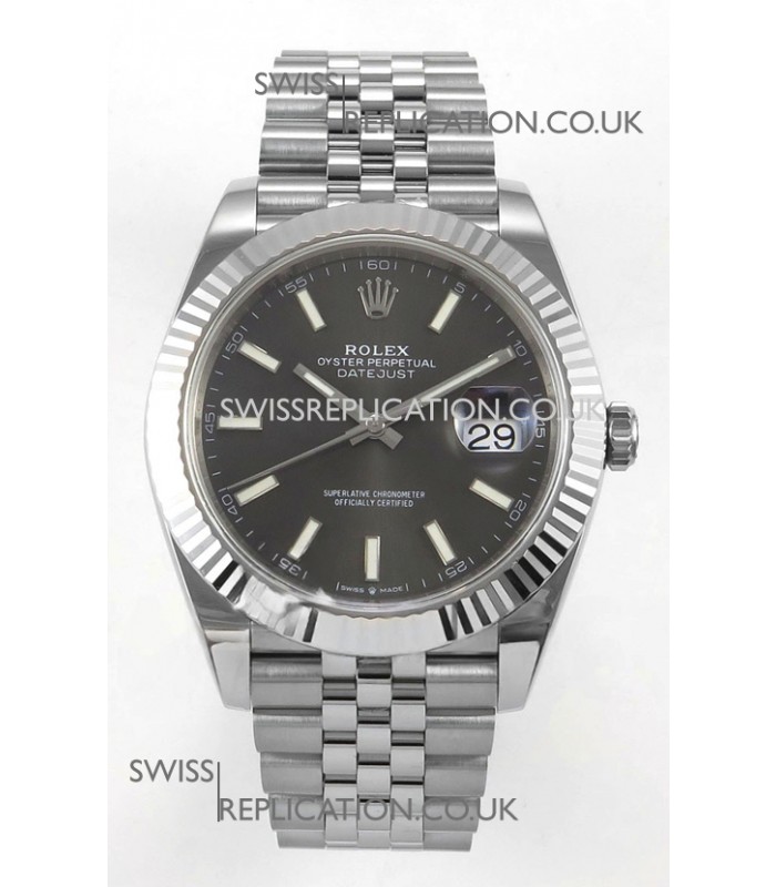 Datejust Super Clone 126334 Grey Dial 41MM FREE SPRUNG MVMNT 3235 Watch 