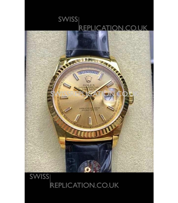 Rolex Day Date 128238 Yellow Gold in Gold Crystal Dial Super Clone Watch 