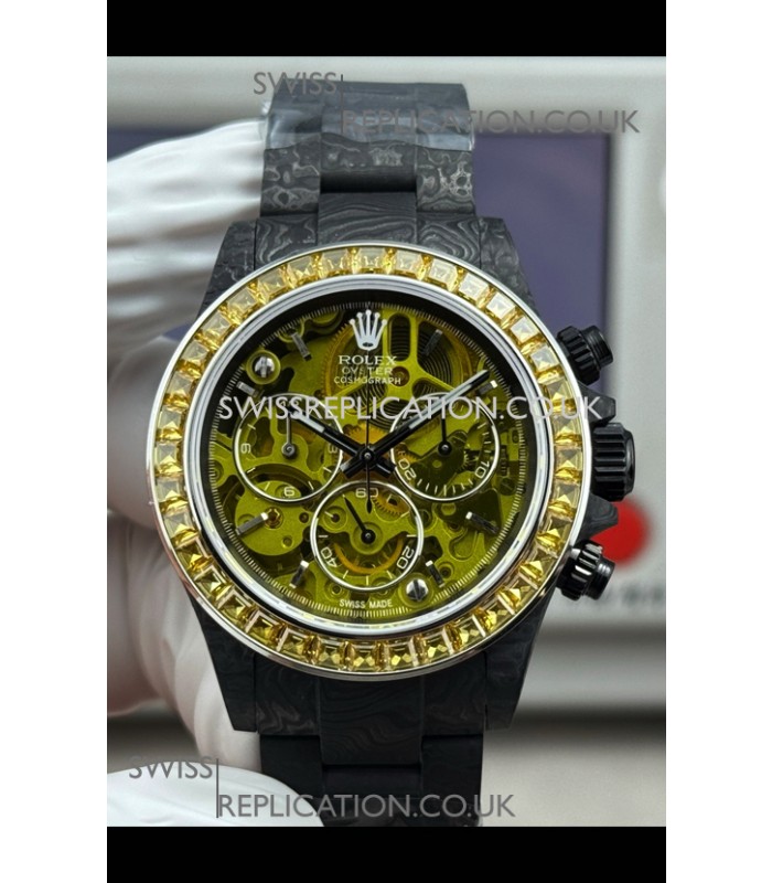 Rolex Daytona Yellow "Artisans De Genève - Poetry of Lights" Carbon Casing Super Clone Watch 