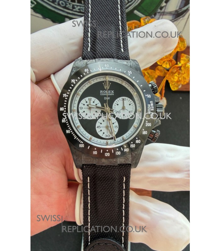 Rolex Daytona DiW Black Carbon Fiber Paul Newman Dial Super Clone Watch 