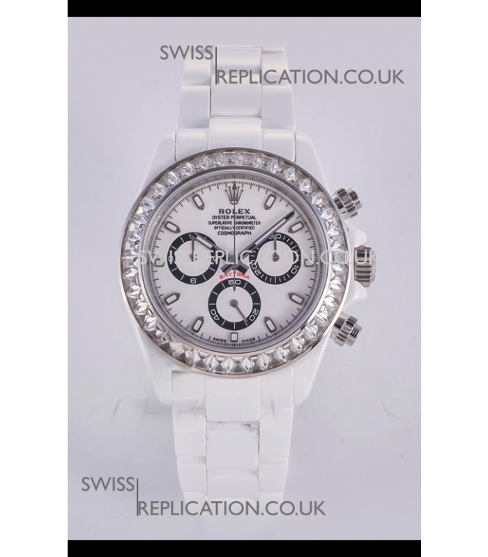 Rolex Daytona AET White Ceramic White Dial 4130 Movment Super Clone Watch 