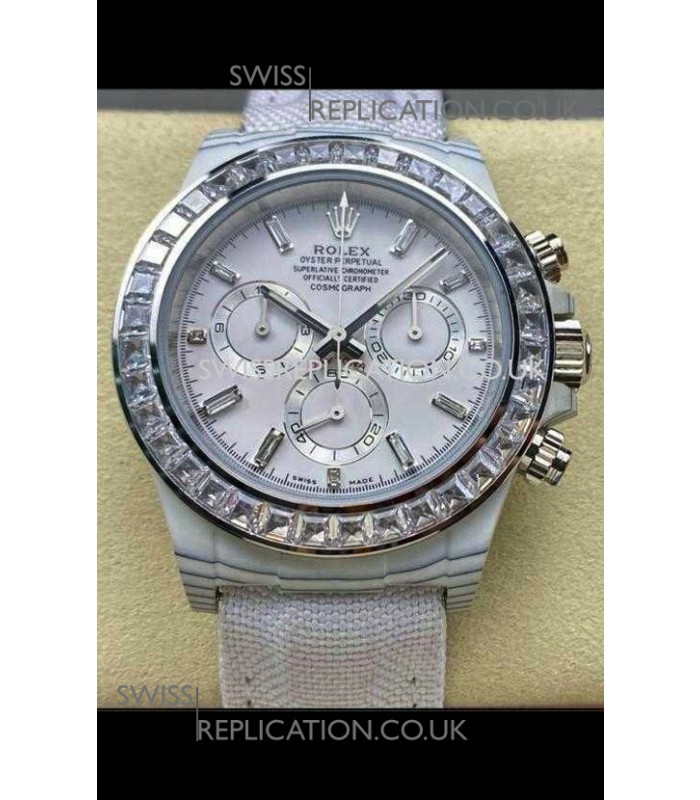 Rolex Daytona TPT Casing White Dial Nylon Strap Super Clone Watch 