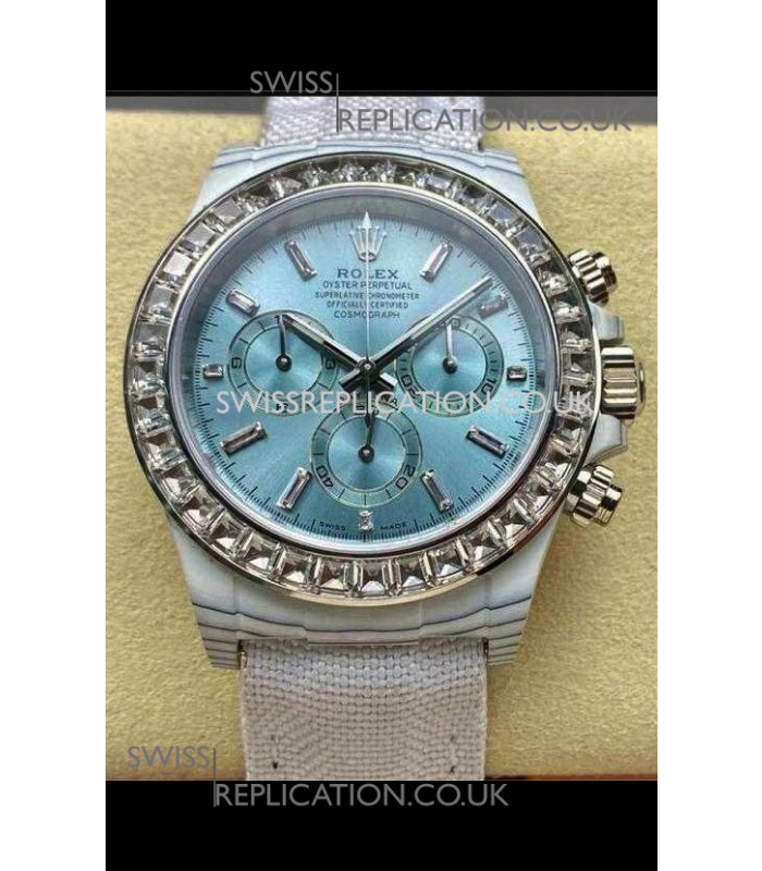 Rolex Daytona TPT Casing Ice Blue Dial Nylon Strap Super Clone Watch 