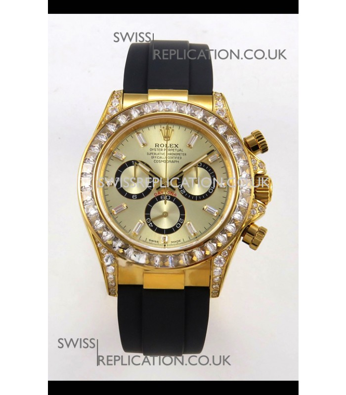 Rolex Daytona 126538 Yellow Gold FREE SPRUNG MVMT Gold Dial Super Clone Watch 