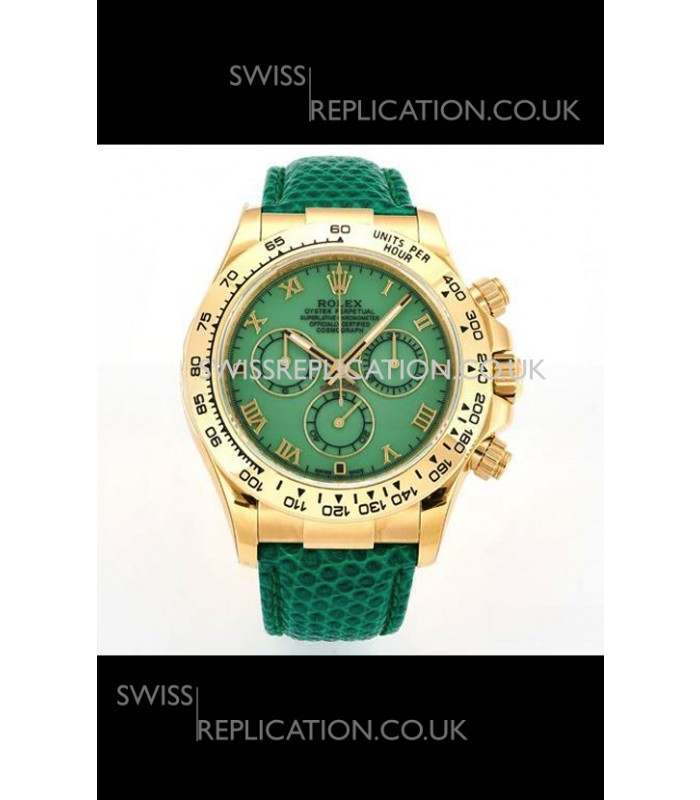 Rolex Daytona 116568 Yellow Gold 4801 Movement Green Dial Super Clone Watch 