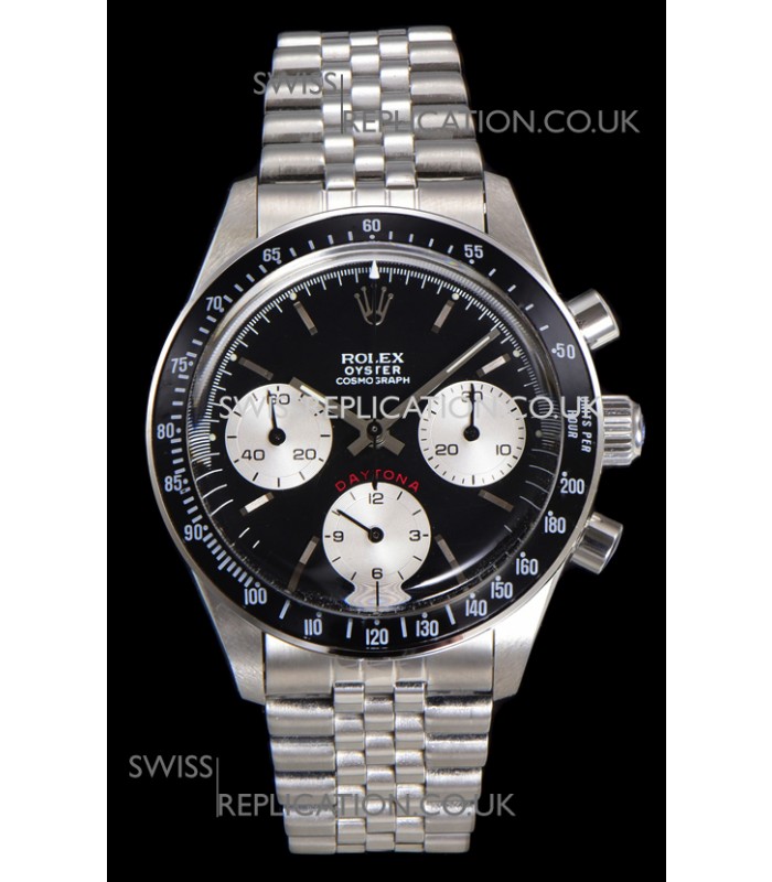 Rolex Daytona Paul Newman 37MM Black Dial Manual Wind Super Clone Watch 