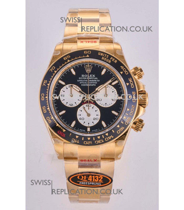 Rolex Daytona 126528 Le Mans Yellow Gold FREE SPRUNG MVMT Super Clone Watch 
