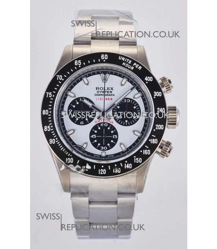 Rolex Daytona Paul Newman Label Noir Blue Dial Custom Modded 4130 Mvnt Swiss Replica
