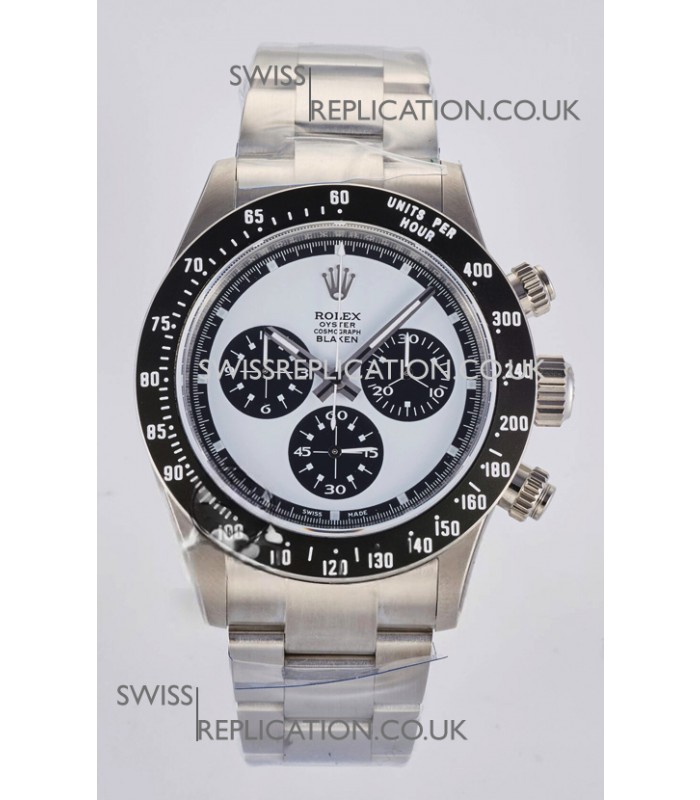 Rolex Daytona Paul Newman Blaken Blue Dial Custom Modded 4130 Mvnt Swiss Replica