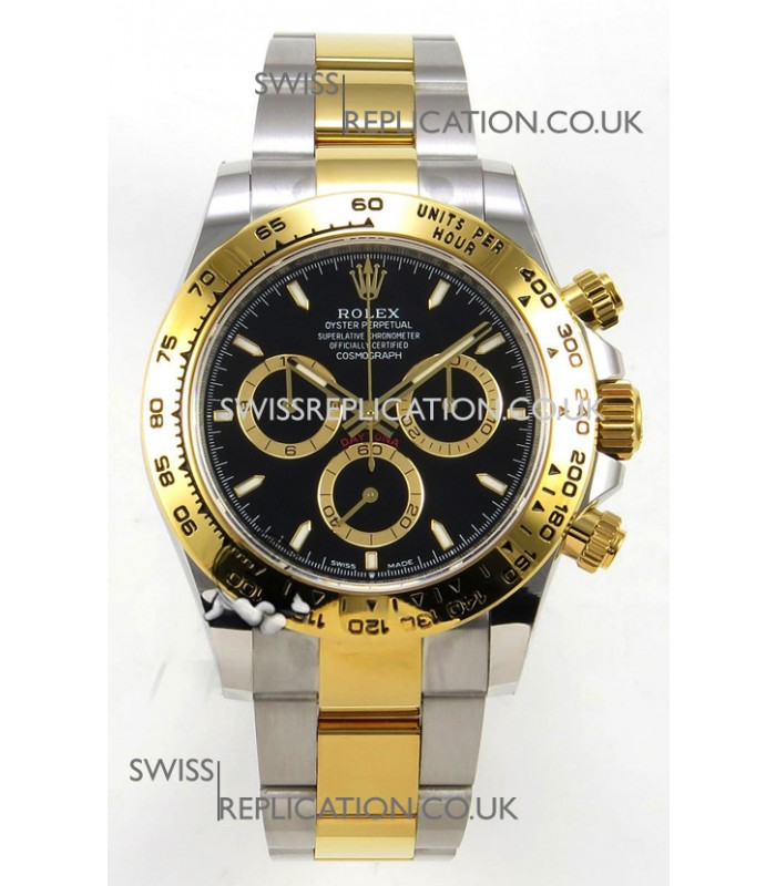 Rolex Daytona 126503 Two Tone Black Dial FREE SPRUNG MVMT Super Clone Watch 