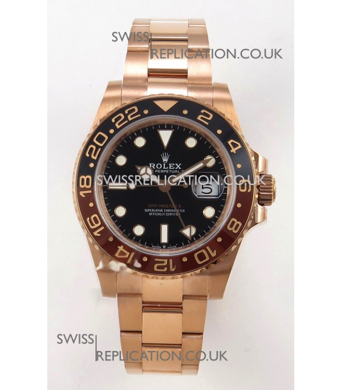 GMT Masters 126715CHNR Rose Gold Cal.3285 FREE SPRUNG MVMNT Super Clone 