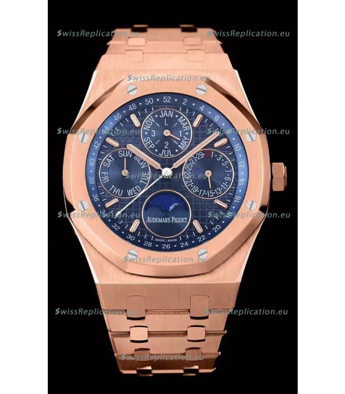 Audemars Piguet Royal Oak Perpetual Calendar Swiss Replica 904L Steel in Rose Gold Casing